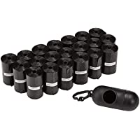 Los mejores  - Amazon Basics - Bolsas para excrementos de perro con dispensador y clip para correa (300 bolsas)